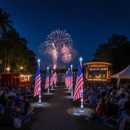 ✨Last Day: 49% OFF🔥American Flag Pathway Lights – Red, White & Blue Yard Glow for 250th Independence Celebration 🇺🇸