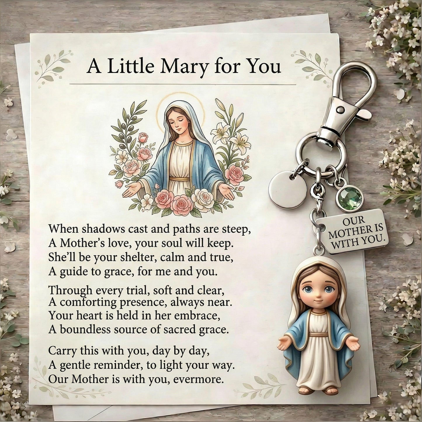 "A little reminder that you're not alone." - Comforting Pocket Reminder Keychain & Poem Card Gift Set 🌟🙏