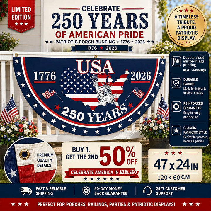 Flash Sale 60% OFF⭐Veteran Made - USA 250 YEARS COMMEMORATIVE BANNER