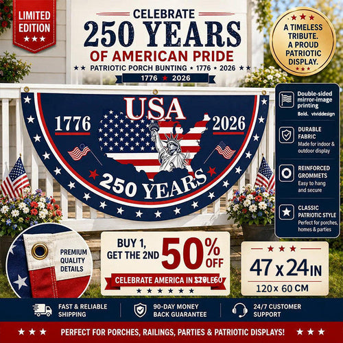 Flash Sale 60% OFF⭐Veteran Made - USA 250 YEARS COMMEMORATIVE BANNER