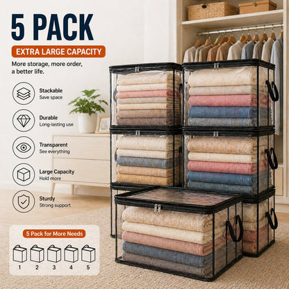 🎁 Last Day Sale 49% OFF📦Large Heavy-Duty Thick Plastic Clear Storage Bag for Clothes, Moving & Storage