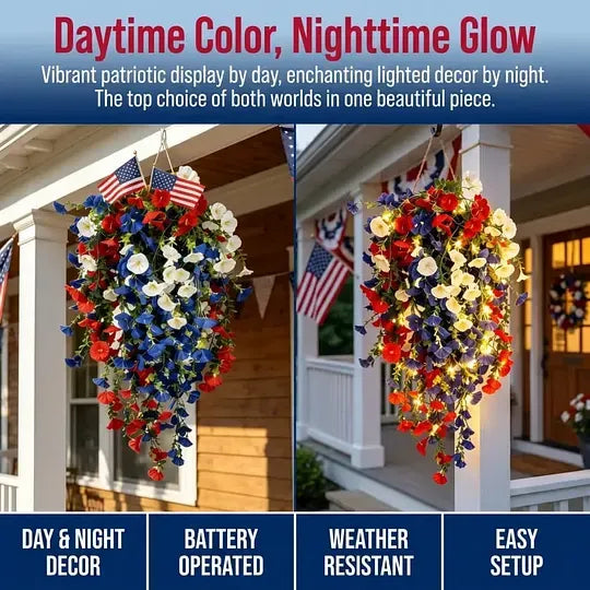 ⚡ Over 50,000 Sold!🎉✨🇺🇸 Celebrate America’s 250th Anniversary with Patriotic Hanging Flower Baskets