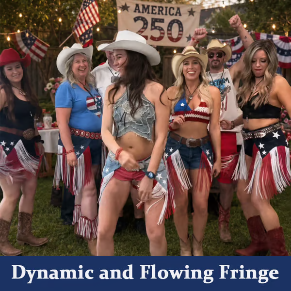 🎉🇺🇸 USA 250th Anniversary Denim Fringe Belt — Limited Edition Patriotic Statement Piece (49% OFF)