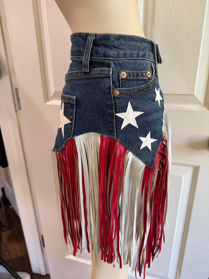 🎉🇺🇸 USA 250th Anniversary Denim Fringe Belt — Limited Edition Patriotic Statement Piece (49% OFF)