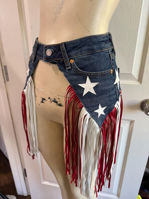 🎉🇺🇸 USA 250th Anniversary Denim Fringe Belt — Limited Edition Patriotic Statement Piece (49% OFF)