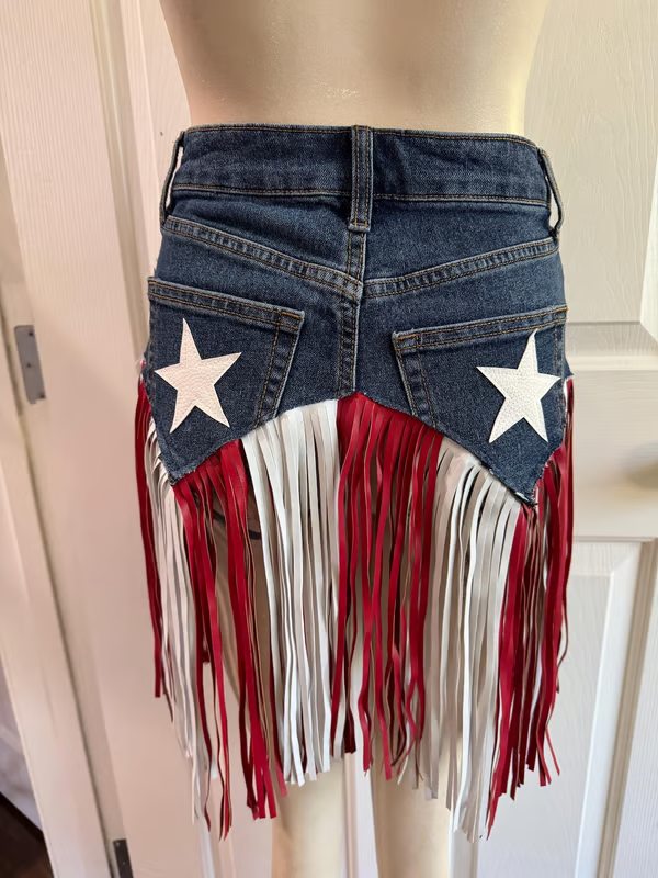 🎉🇺🇸 USA 250th Anniversary Denim Fringe Belt — Limited Edition Patriotic Statement Piece (49% OFF)