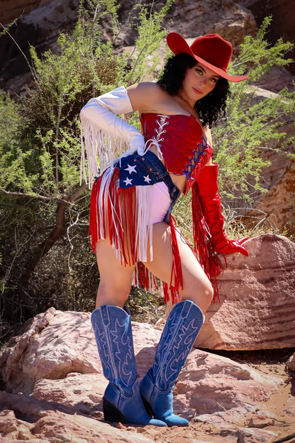🎉🇺🇸 USA 250th Anniversary Denim Fringe Belt — Limited Edition Patriotic Statement Piece (49% OFF)
