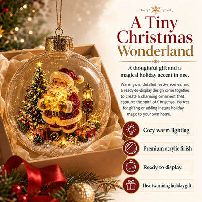 Glowing Christmas Diorama Ornament – A Tiny Winter World in Your Hands