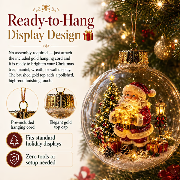 Glowing Christmas Diorama Ornament – A Tiny Winter World in Your Hands