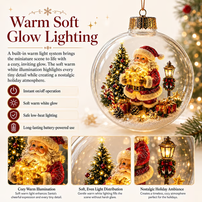 Glowing Christmas Diorama Ornament – A Tiny Winter World in Your Hands