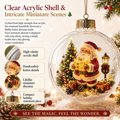 Glowing Christmas Diorama Ornament – A Tiny Winter World in Your Hands