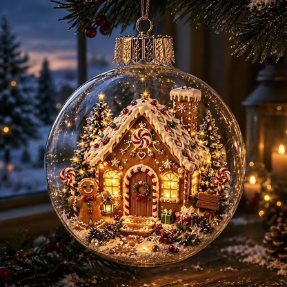 Glowing Christmas Diorama Ornament – A Tiny Winter World in Your Hands