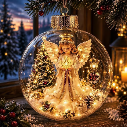 Glowing Christmas Diorama Ornament – A Tiny Winter World in Your Hands