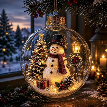 Glowing Christmas Diorama Ornament – A Tiny Winter World in Your Hands