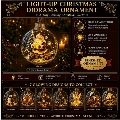 Glowing Christmas Diorama Ornament – A Tiny Winter World in Your Hands