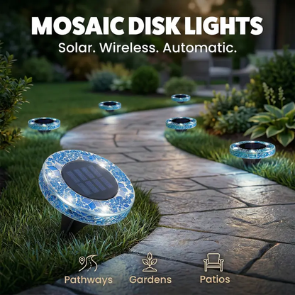 ✨ EDITORS' PICK: 50% OFF丨🌙 Solar Mosaic Disk Garden Lights