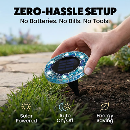 ✨ EDITORS' PICK: 50% OFF丨🌙 Solar Mosaic Disk Garden Lights