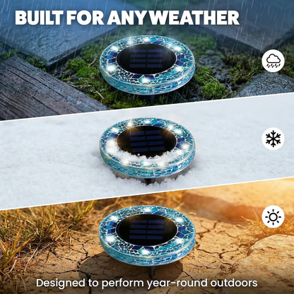 ✨ EDITORS' PICK: 50% OFF丨🌙 Solar Mosaic Disk Garden Lights