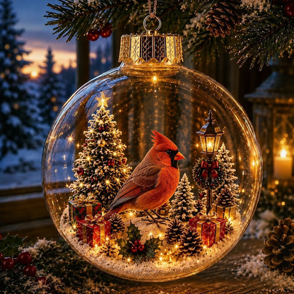 Glowing Christmas Diorama Ornament – A Tiny Winter World in Your Hands