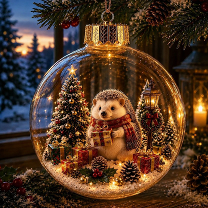 Glowing Christmas Diorama Ornament – A Tiny Winter World in Your Hands