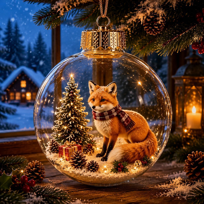 Glowing Christmas Diorama Ornament – A Tiny Winter World in Your Hands