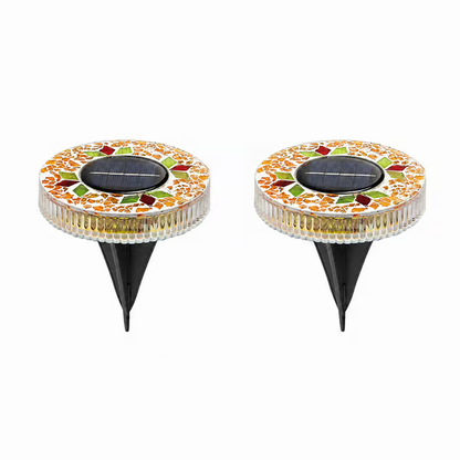 ✨ EDITORS' PICK: 50% OFF丨🌙 Solar Mosaic Disk Garden Lights