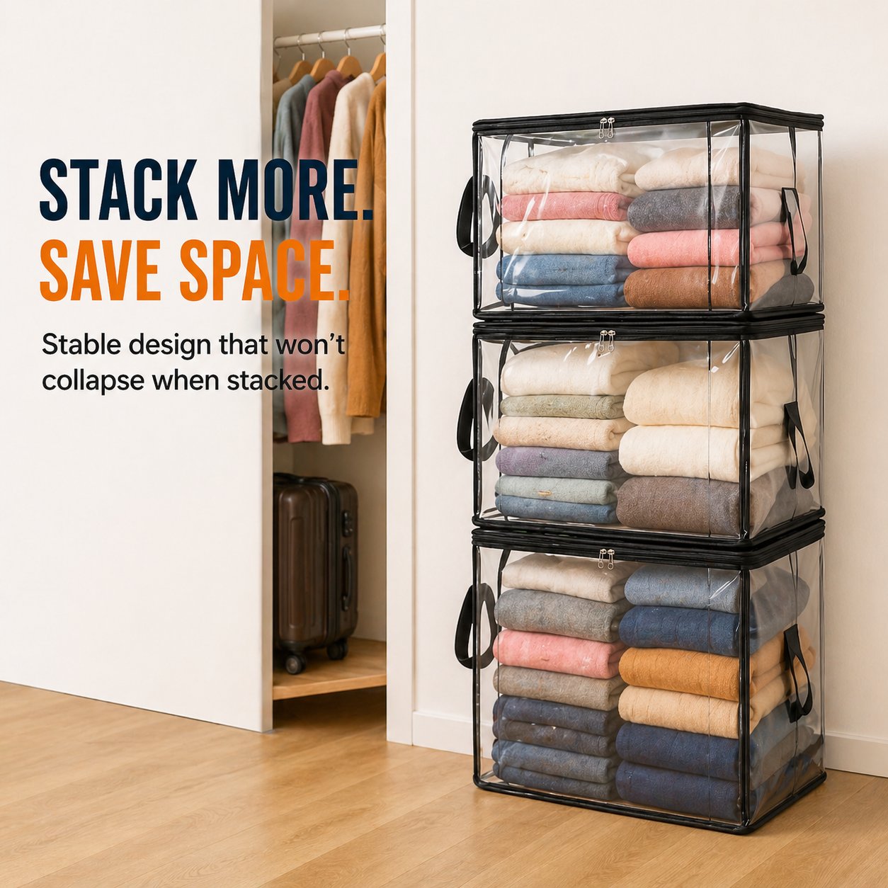 🎁 Last Day Sale 49% OFF📦Large Heavy-Duty Thick Plastic Clear Storage Bag for Clothes, Moving & Storage