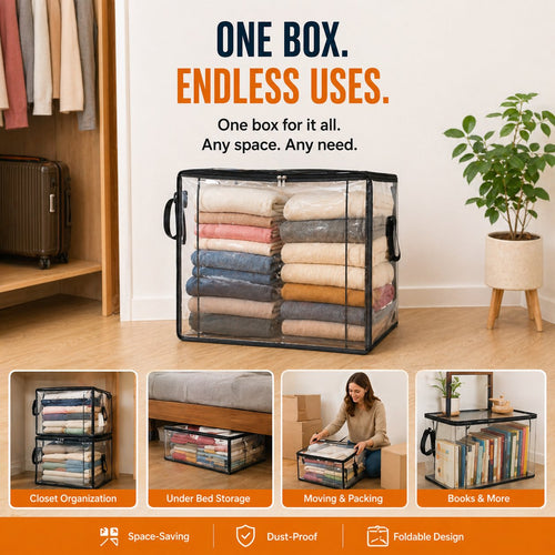 🎁 Last Day Sale 49% OFF📦Large Heavy-Duty Thick Plastic Clear Storage Bag for Clothes, Moving & Storage