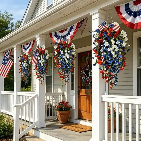 ⚡ Over 50,000 Sold!🎉✨🇺🇸 Celebrate America’s 250th Anniversary with Patriotic Hanging Flower Baskets