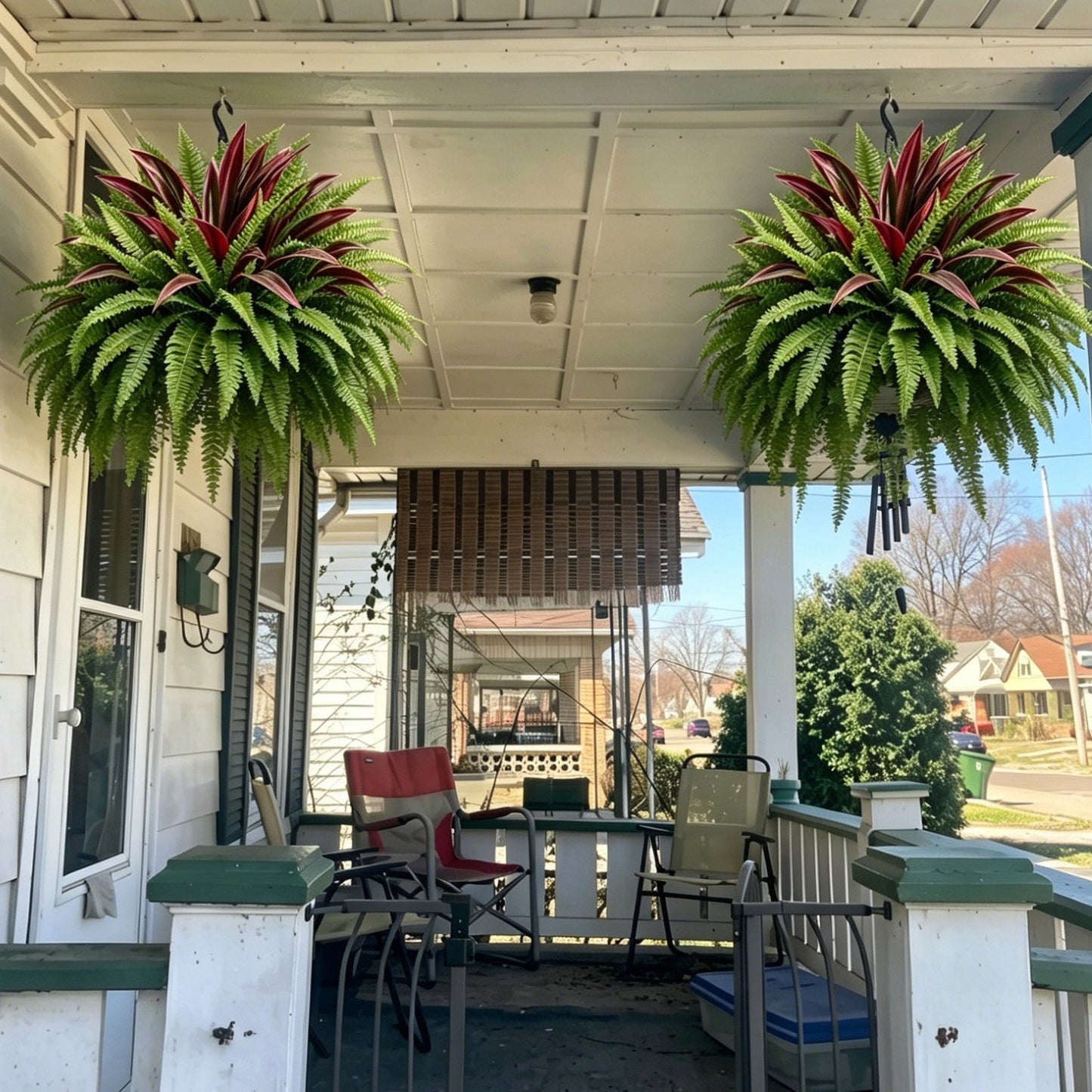 💥 BUY 1 GET 1 FREE (2 PCS) 🔥 UV-Resistant Artificial Fern & Red Dracaena Decorative Plants – Full, Lush & Fade-Resistant!