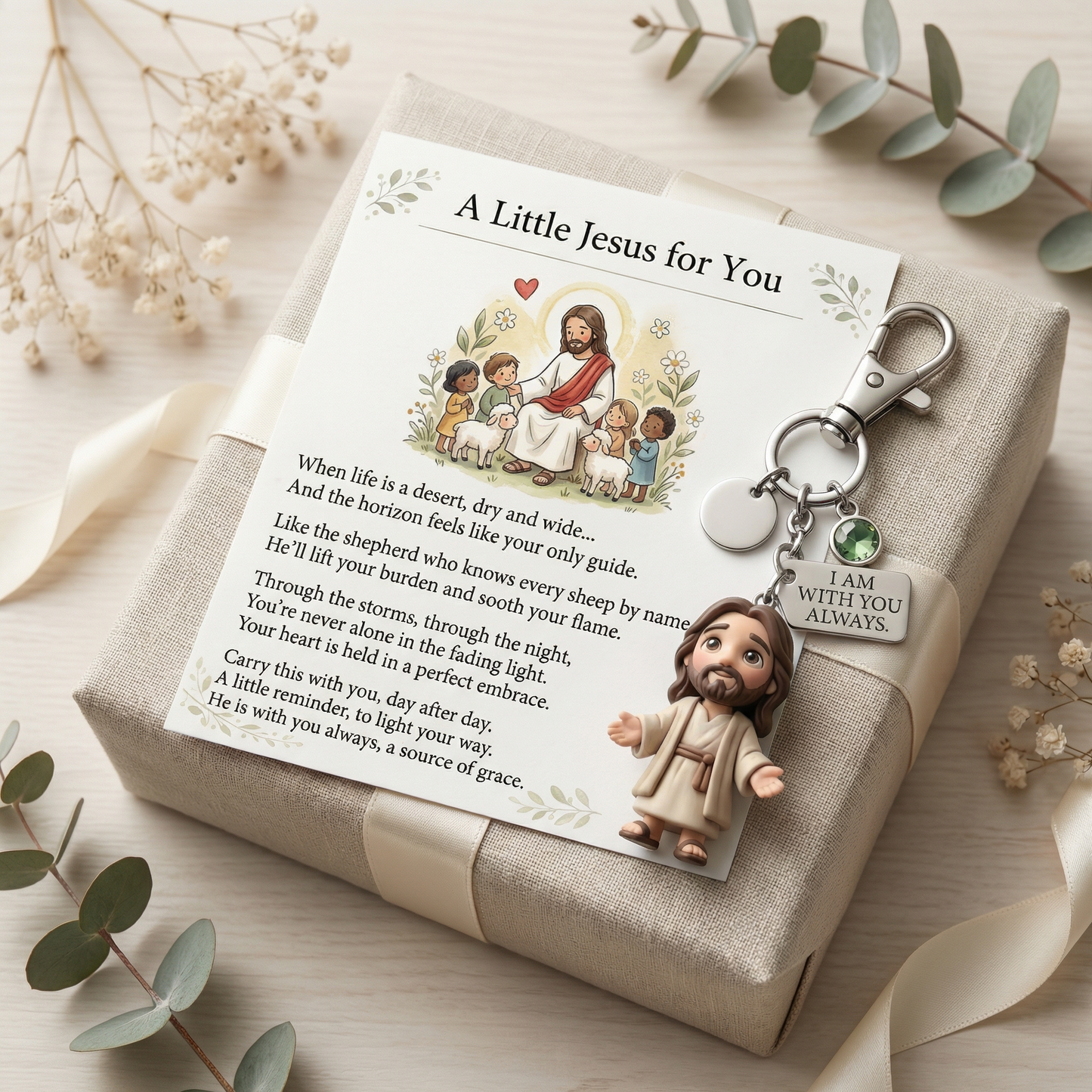 "A little reminder that you're not alone." - Comforting Pocket Reminder Keychain & Poem Card Gift Set 🌟🙏