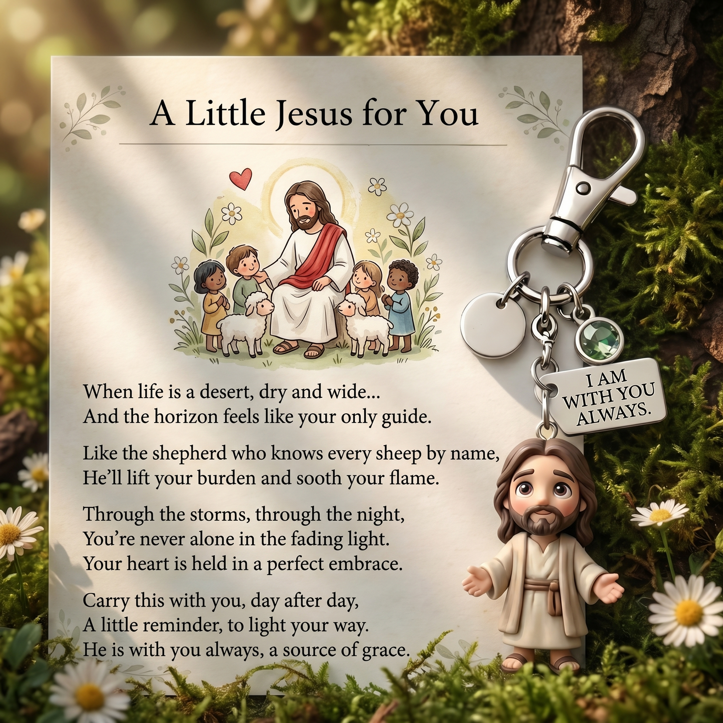"A little reminder that you're not alone." - Comforting Pocket Reminder Keychain & Poem Card Gift Set 🌟🙏