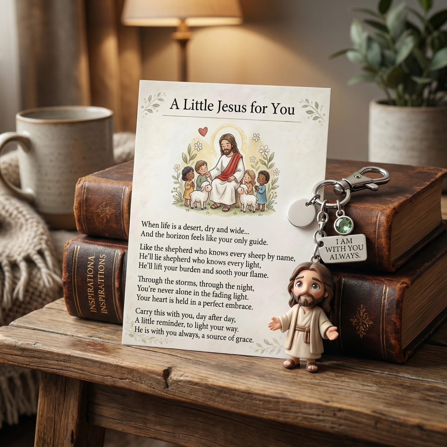"A little reminder that you're not alone." - Comforting Pocket Reminder Keychain & Poem Card Gift Set 🌟🙏