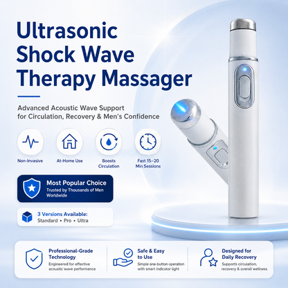 💖 Ultrasonic Shock Wave Therapy Massager——Restore Circulation. Relieve Deep Pain. Rebuild Male Confidence.⚡