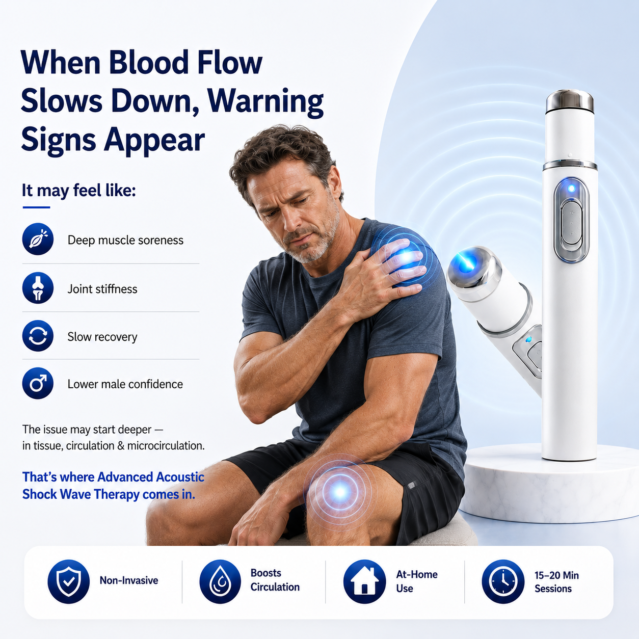 💖 Ultrasonic Shock Wave Therapy Massager——Restore Circulation. Relieve Deep Pain. Rebuild Male Confidence.⚡