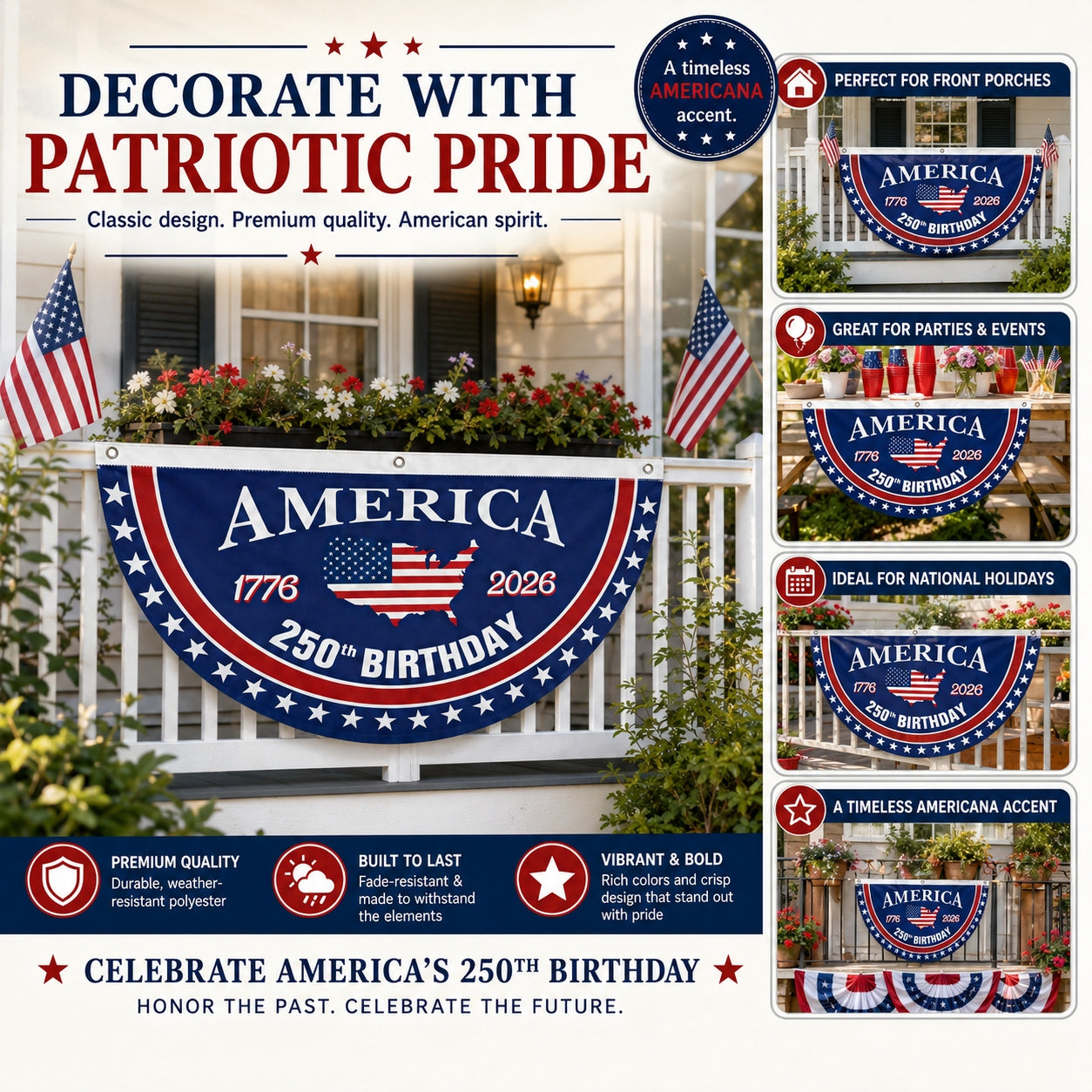 Flash Sale 60% OFF⭐Veteran Made - USA 250 YEARS COMMEMORATIVE BANNER